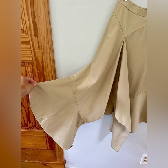 PALMER//HARDING Spicy Asymmetric Draped Poplin Midi Skirt | Size 4/6 - Picture 3 of 10